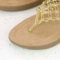 Inc.5 SALE WOVEN FLAT PARTY THONG-GOLD