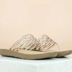 Inc.5 WOVEN FLAT PARTY THONG-ROSE GOLD SALE