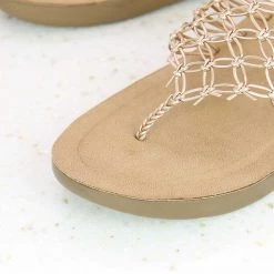 Inc.5 WOVEN FLAT PARTY THONG-ROSE GOLD SALE