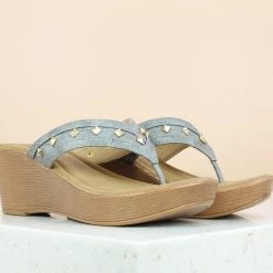 Inc.5 PLATFORM PU THONG-GUN METAL