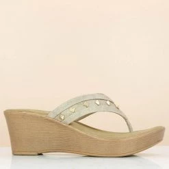 Inc.5 PLATFORM PU THONG-ROSE GOLD SALE