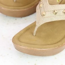 Inc.5 PLATFORM PU THONG-ROSE GOLD SALE