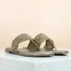Inc.5 SALE WOVEN FLAT THONG-G.METAL