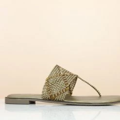 Inc.5 SALE WOVEN FLAT THONG-G.METAL