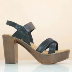 Inc.5 CROSS MULE CASUAL PU SANDAL-BLACK