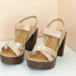 Inc.5 CROSS MULE CASUAL PU SANDAL-ROSE GOLD