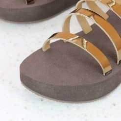 Inc.5 STRAPY PLATFORM MULE-ANTIQUE GOLD