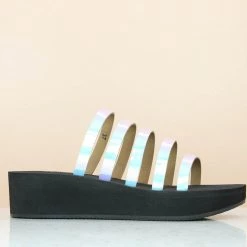 Inc.5 SALE STRAPY PLATFORM MULE-PINK-RAINBOW