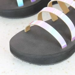 Inc.5 SALE STRAPY PLATFORM MULE-PINK-RAINBOW