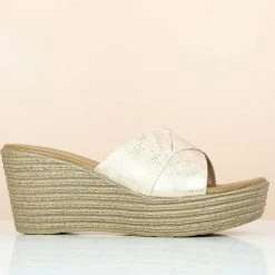 Inc.5 SALE SNAKE PRINT PLATFORM MULE-ROSE GOLD