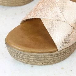 Inc.5 SALE SNAKE PRINT PLATFORM MULE-ROSE GOLD