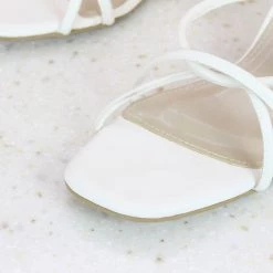 Inc.5 STRAPY BLOCK HEEL CASUAL MULE-WHITE