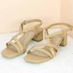 Inc.5 BLOCK HEEL HARD SANDAL-BEIGE