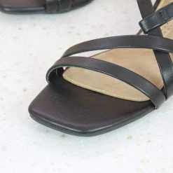 Inc.5 SALE BLOCK HEEL CASUAL HARD SANDAL-BLACK