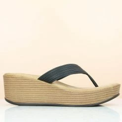 Inc.5 SALE PLATFORM CASUAL PU THONG-BLACK