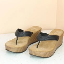 Inc.5 SALE PLATFORM CASUAL PU THONG-BLACK