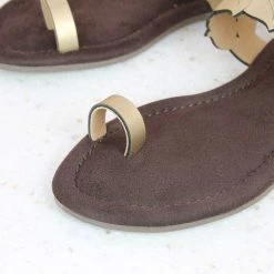 Inc.5 CUTWORK FLAT TOE POST-ANTIQUE GOLD