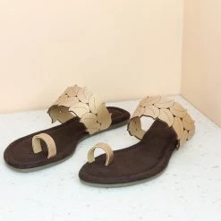 Inc.5 CUTWORK FLAT TOE POST-ROSE GOLD SALE
