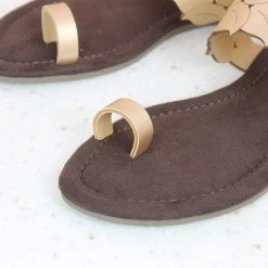 Inc.5 CUTWORK FLAT TOE POST-ROSE GOLD SALE