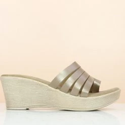 Inc.5 PLATFORM PU CASUAL THONG-ROSE GOLD