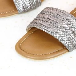 Inc.5 WOVEN FLAT MULE-GUN METAL SALE