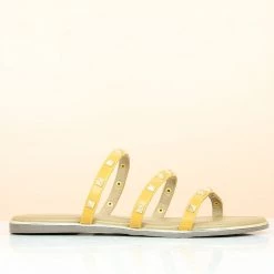 Inc.5 SALE STUDDE STRAPY FLAT-YELLOW