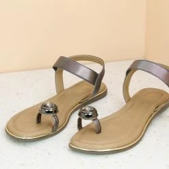 Inc.5 FLAT CASUAL SANDAL-GUN METAL SALE