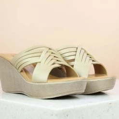 Inc.5 SALE PLATFORM CASUAL PU MULE-GOLD