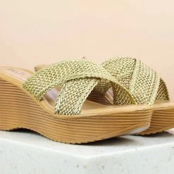 Inc.5 WOVEN CROSS STRAP PLATFORM MULES SALE