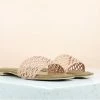 Inc.5 LACE WOVEN STRAP FLAT MULE-ROSE GOLD