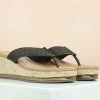 Inc.5 CORK COVERED CASUAL PLATFORM THONG-BLACK SALE