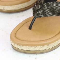 Inc.5 CORK COVERED CASUAL PLATFORM THONG-BLACK SALE