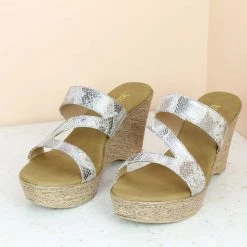 Inc.5 SALE PLATFORM CASUAL PU MULE-GUN METAL