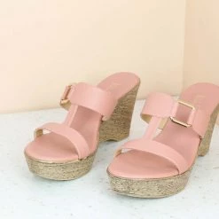 Inc.5 PLATFORM CASUAL PU MULE-PEACH SALE
