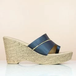 Inc.5 PLATFORM CASUAL PU THONG-NAVY BLUE SALE