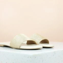 Inc.5 FLAT LACES CASUAL MULE-LIGHT GOLD SALE