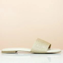 Inc.5 FLAT LACES CASUAL MULE-LIGHT GOLD SALE