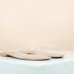 Inc.5 SALE TRANSPARENT FLAT MULE-PEACH