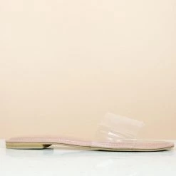 Inc.5 SALE TRANSPARENT FLAT MULE-PEACH