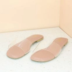 Inc.5 SALE TRANSPARENT FLAT MULE-PEACH