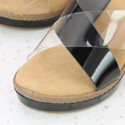 Inc.5 SALE CROSS STRAP PLATFORM MULE-BLACK