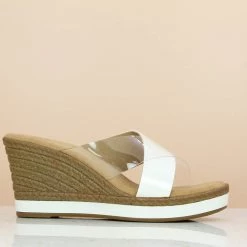 Inc.5 CROSS STRAP PLATFORM MULE-WHITE Casual