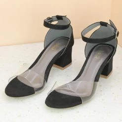 Inc.5 TRANSPARENT COUNTER SANDAL-BLACK SALE
