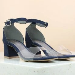 Inc.5 SALE TRANSPARENT COUNTER SANDAL-NAVY BLUE