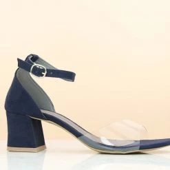 Inc.5 SALE TRANSPARENT COUNTER SANDAL-NAVY BLUE