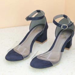 Inc.5 SALE TRANSPARENT COUNTER SANDAL-NAVY BLUE