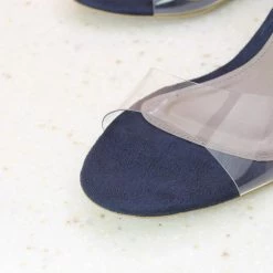 Inc.5 SALE TRANSPARENT COUNTER SANDAL-NAVY BLUE