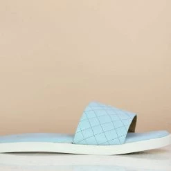 Inc.5 SALE STITCHED FLAT MULE - BLUE 9 Inc.5 SALE STITCHED FLAT MULE - BLUE