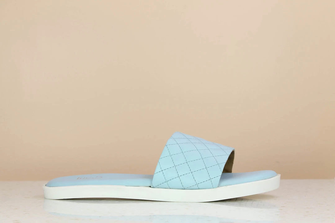 Inc.5 SALE STITCHED FLAT MULE - BLUE 6 Inc.5 SALE STITCHED FLAT MULE - BLUE