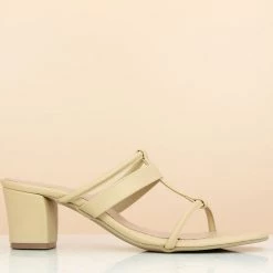 Inc.5 SALE BLOCK HEEL MULE-BEIGE